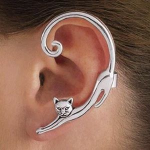 Super Cute Kitty Tail Up Silver Cuff Post Earring!